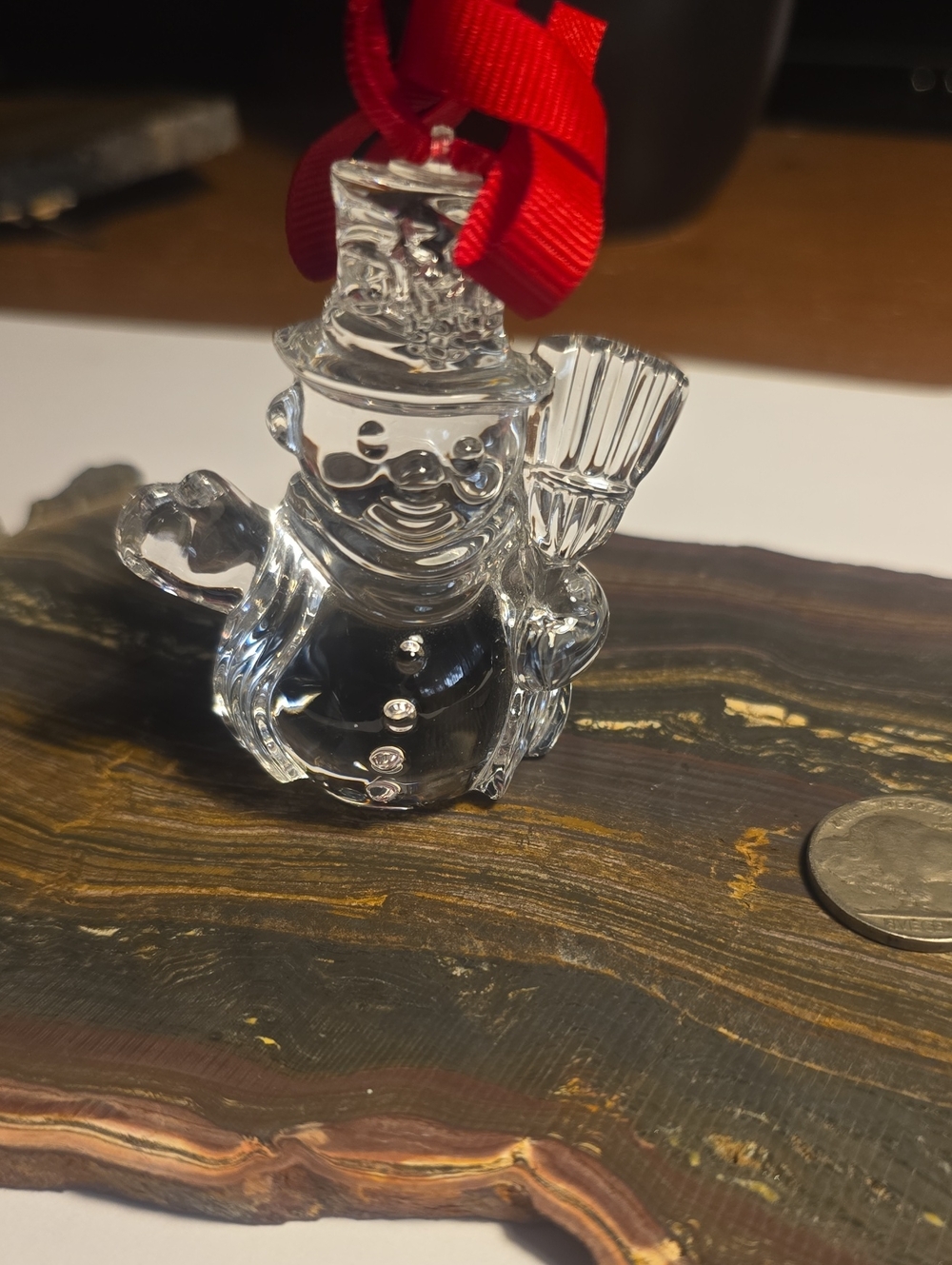 Marquis by Waterford crystal snowman ornament
